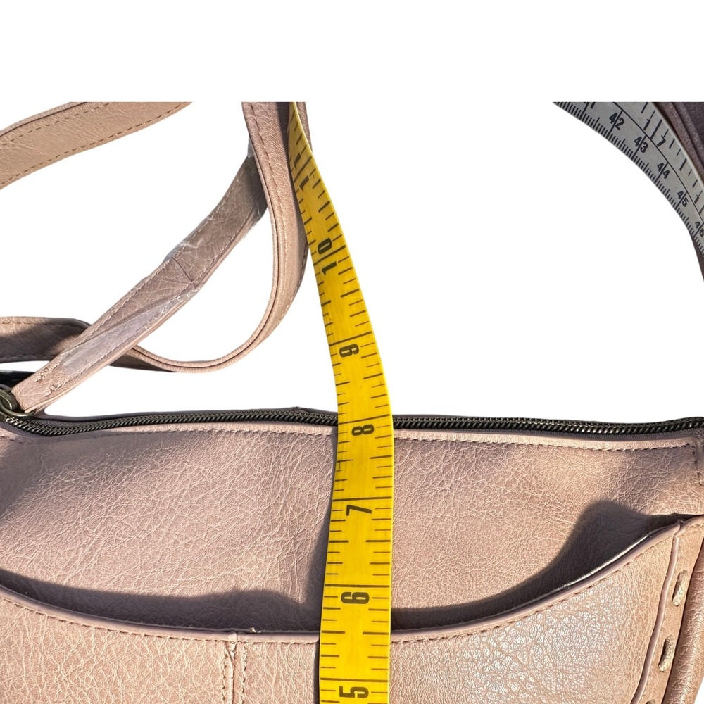 T-Shirt & Jeans Pink‎ Faux Leather Hobo Shoulder Bag Adjustable Strap Boho Vegan - Picture 9 of 10
